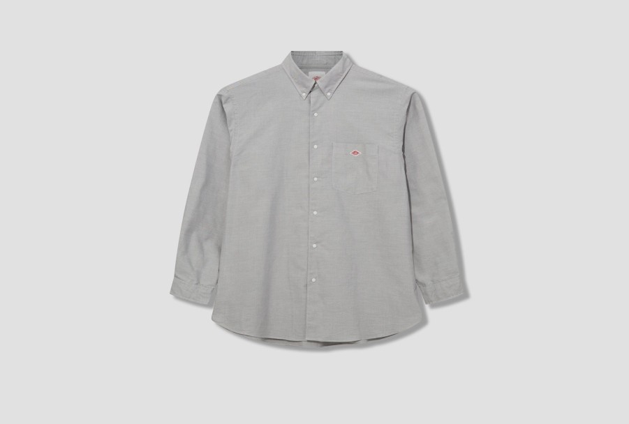 Clothing DANTON | Dot Button B.D Shirt-Coolmax T/C Oxford #Dt-B0116 Cmx Charcoal