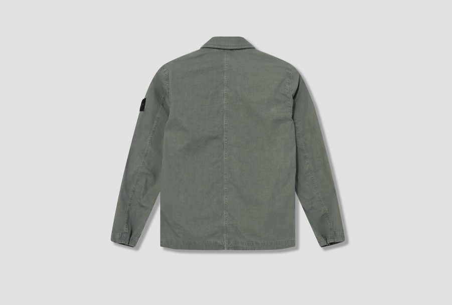 Clothing STONE ISLAND | Organic Cotton Brushed Canvas Garment Dyed 'Old' Effect 7915102Wn Green