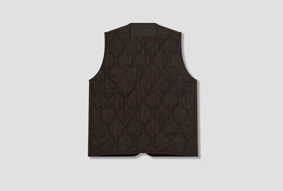 Clothing COMME des GARÇONS HOMME | British Wool Herringbone Quilted Hl-V002-W23 Khaki