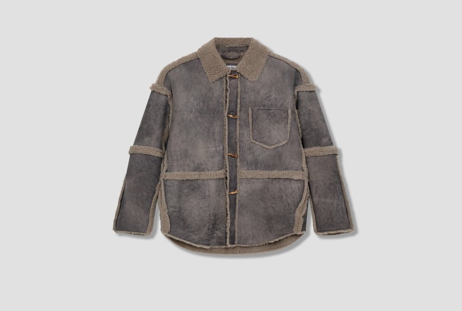 Clothing Acne Studios | Leather Outerwear B70130 Grey