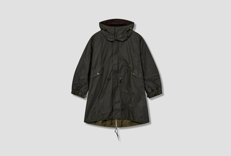 Clothing Barbour | Heritage +-Torrent Wax Parka Jacket Mwx2250 Olive