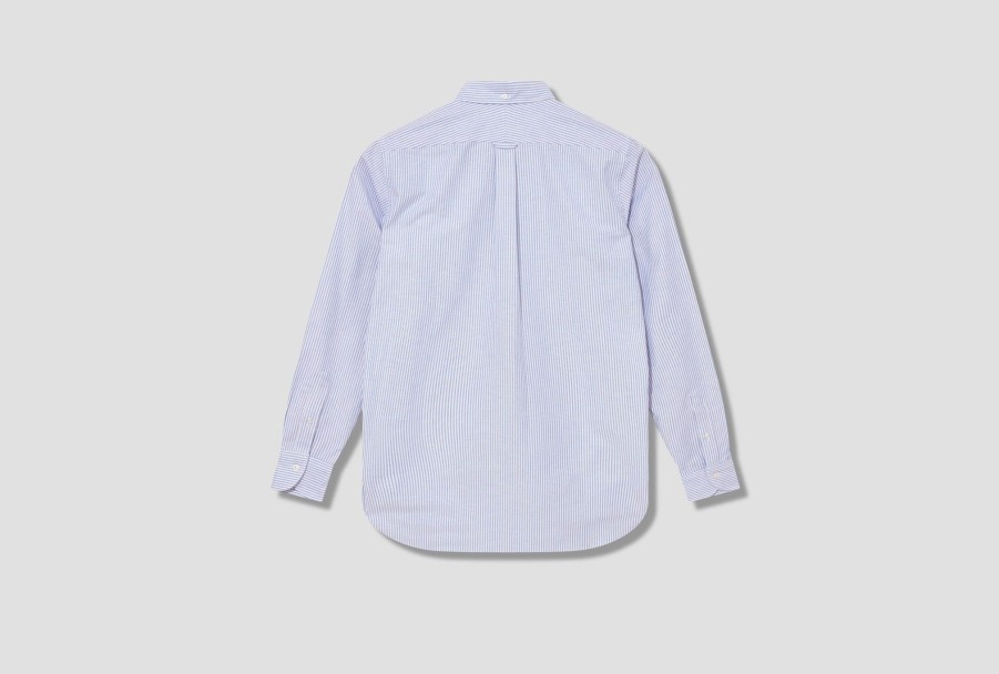 Clothing Drake’s | Ticking Stripe Button Down Oxford Shirt Dr2A4A 21844-04 Blue