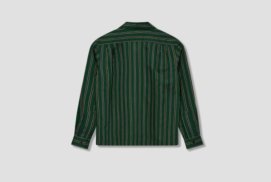 Clothing BODE | Alumni Stripe Ls Shirt Mrf23Sh076 Green