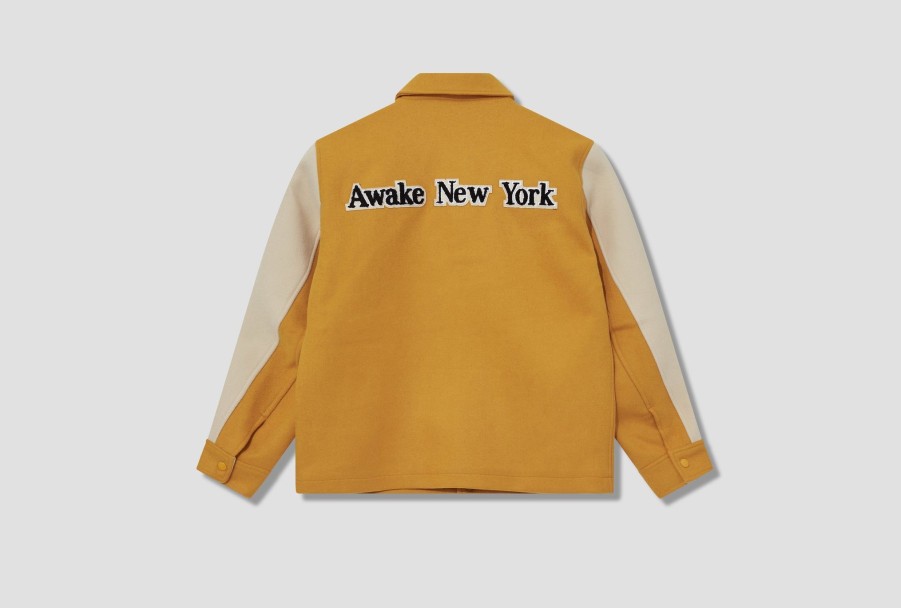 Clothing Awake NY | Crown Varsity Jacket Awk-Fw23-Ot005 Yellow