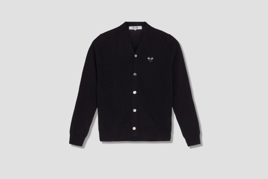 Clothing COMME des GARÇONS PLAY | Play Comme Des Garcons Mens Cardigan Heart P1N024 Black