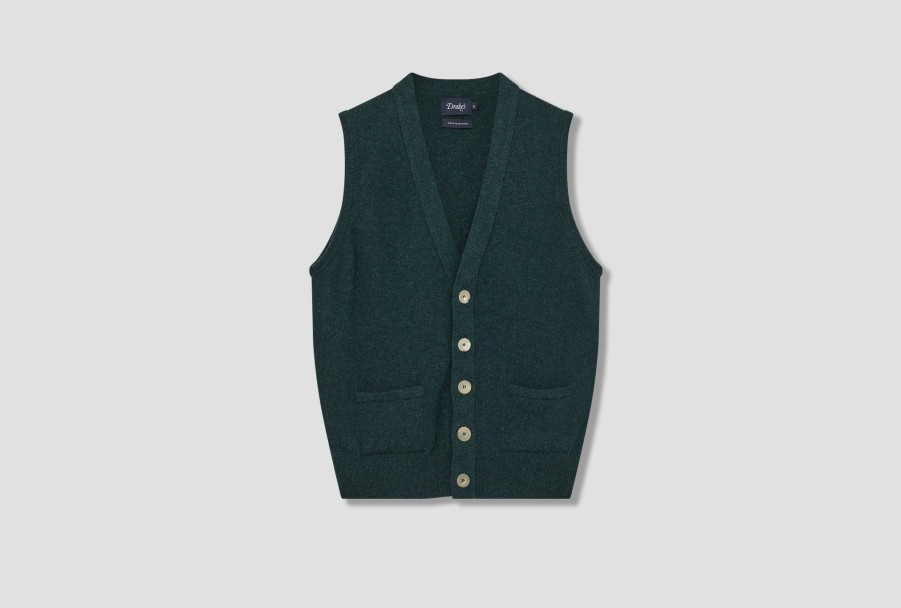 Clothing Drake’s | Lambswool Vest Cardigan Dr2A3D 22688-06 Green