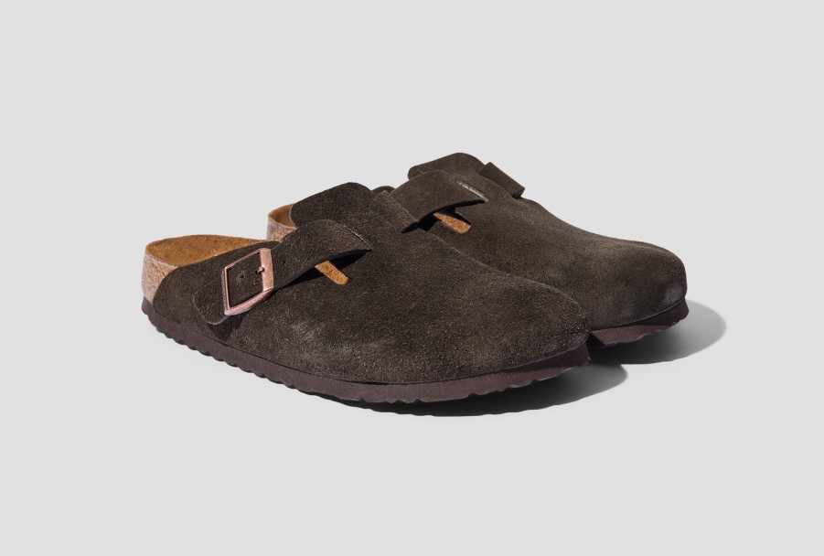 Shoes BIRKENSTOCK | Boston Soft Footbed-Suede Leather/Mocha-Narrow 0660463 Dark Brown