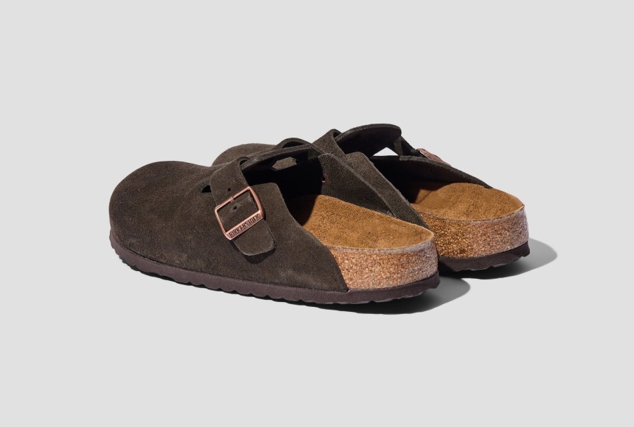 Shoes BIRKENSTOCK | Boston Soft Footbed-Suede Leather/Mocha-Narrow 0660463 Dark Brown