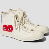 Shoes COMME des GARÇONS PLAY | Converse-Red Heart Chuck Taylor All Star '70 High P1K112 Beige