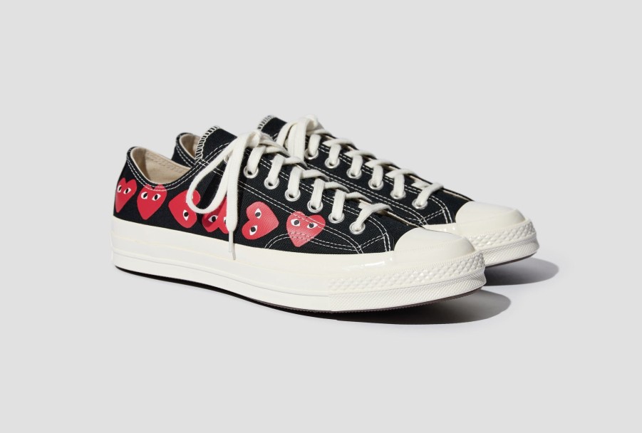 Shoes COMME des GARÇONS PLAY | Converse-Multi Red Heart Chuck Taylor All Star '70 Low P1K126 Black