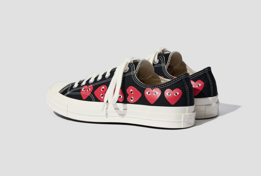 Shoes COMME des GARÇONS PLAY | Converse-Multi Red Heart Chuck Taylor All Star '70 Low P1K126 Black