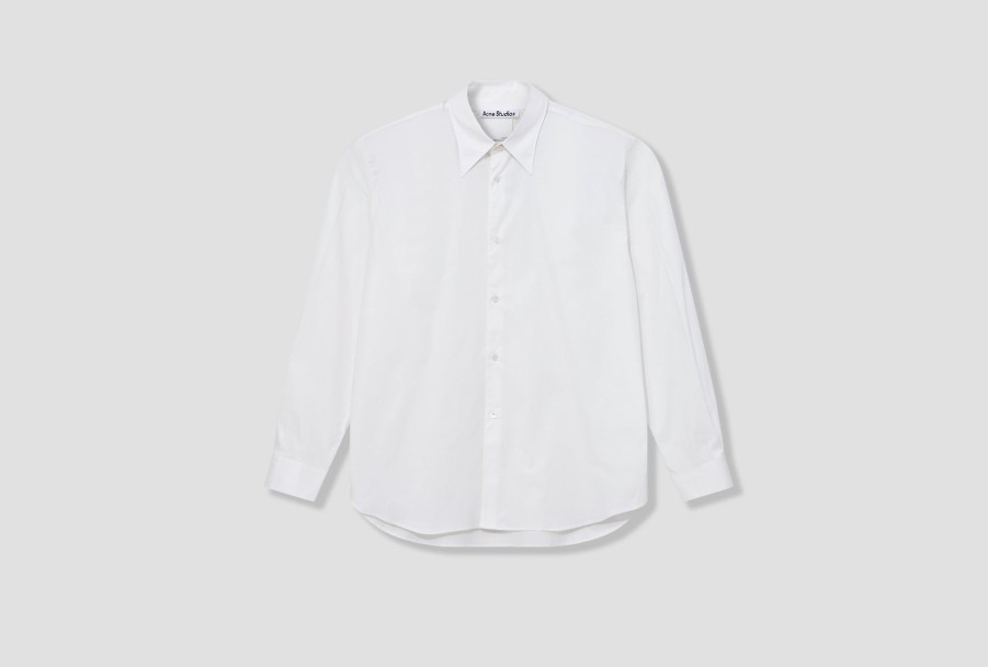 Clothing Acne Studios | Salo Long Sleeve Cotton Poplin Bb0512 White