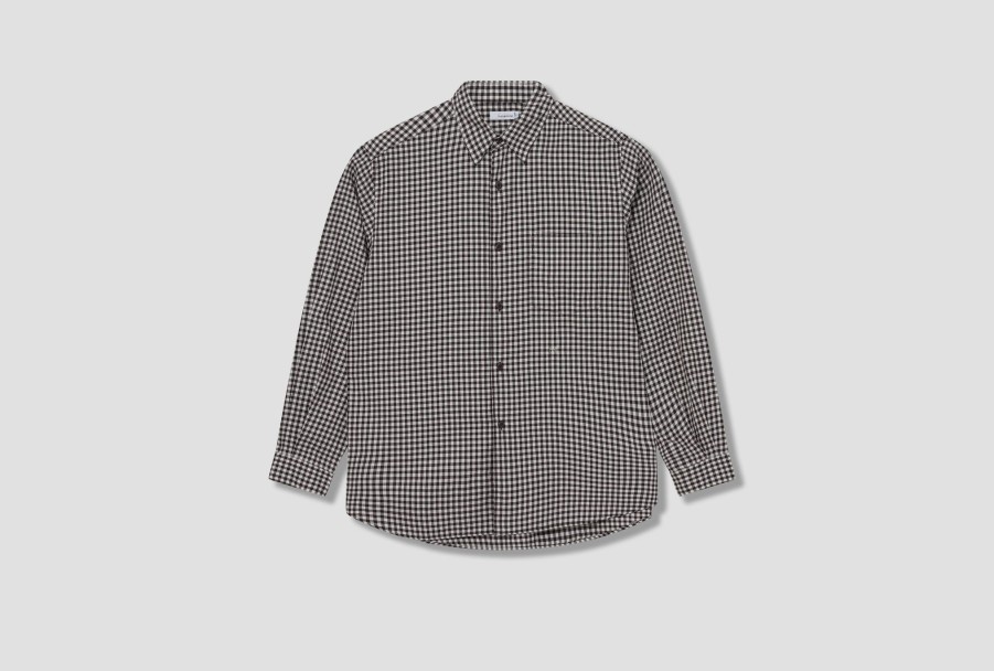 Clothing nanamica | Regular Collar Wind Shirt Sugf355E Brown