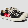 Shoes COMME des GARÇONS PLAY | Converse-Red Heart Chuck Taylor All Star '70 Low P1K111 Black