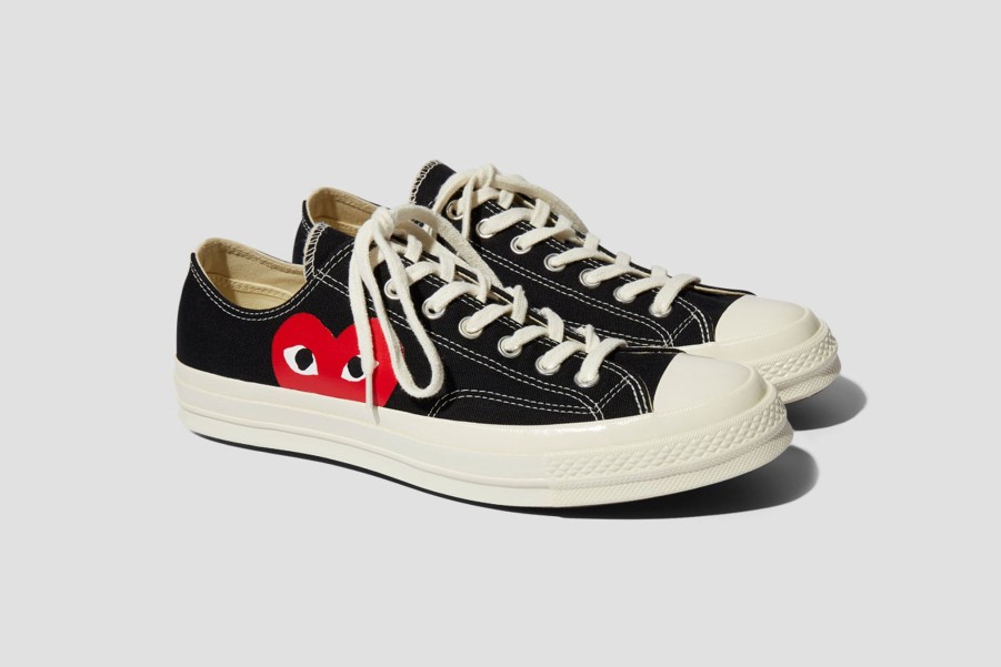 Shoes COMME des GARÇONS PLAY | Converse-Red Heart Chuck Taylor All Star '70 Low P1K111 Black