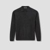 Clothing AURALEE | Brushed Super Kid Mohair Knit Polo A23Ap03Km Black