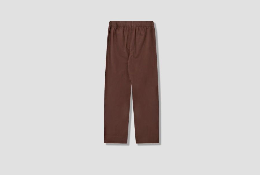 Clothing TEKLA | Unisex Sleepwear Pants – Poplin Dark Brown