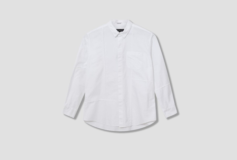 Clothing ENGINEERED GARMENTS | Combo Short Collar Shirt-White Cotton Oxford Et021/23F1A017