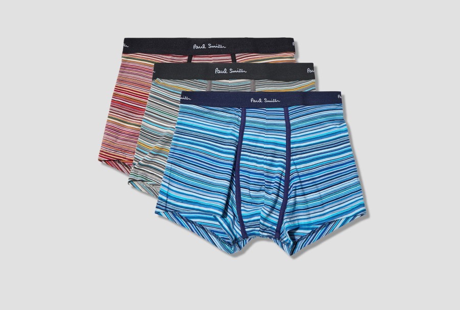 Clothing Paul Smith | Men'S 'Signature Stripe' Low-Rise Boxer Briefs Three Pack M1A-914C-A3Pckp Multi