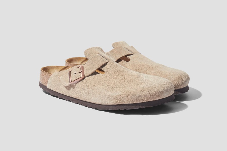 Shoes BIRKENSTOCK | Boston Soft Footbed-Suede Leather/Taupe-Narrow 0560773 Grey