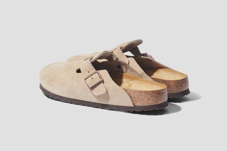 Shoes BIRKENSTOCK | Boston Soft Footbed-Suede Leather/Taupe-Narrow 0560773 Grey