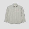 Clothing DANTON | Round Collar Pullover Shirt L/S-Oxford Plaid #Jd-3568 Oxp Olive