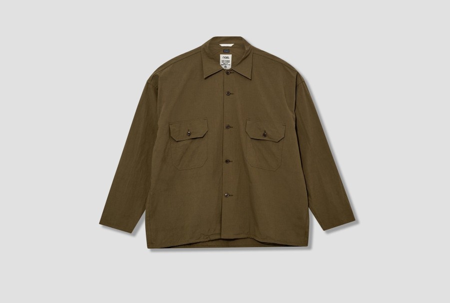 Clothing nanamica | Cotton Wool Deck Shirt Sugf357E Khaki