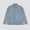 Clothing ERL | Unisex Denim Jacquard Overshirt Woven Erl06B015 Light Blue