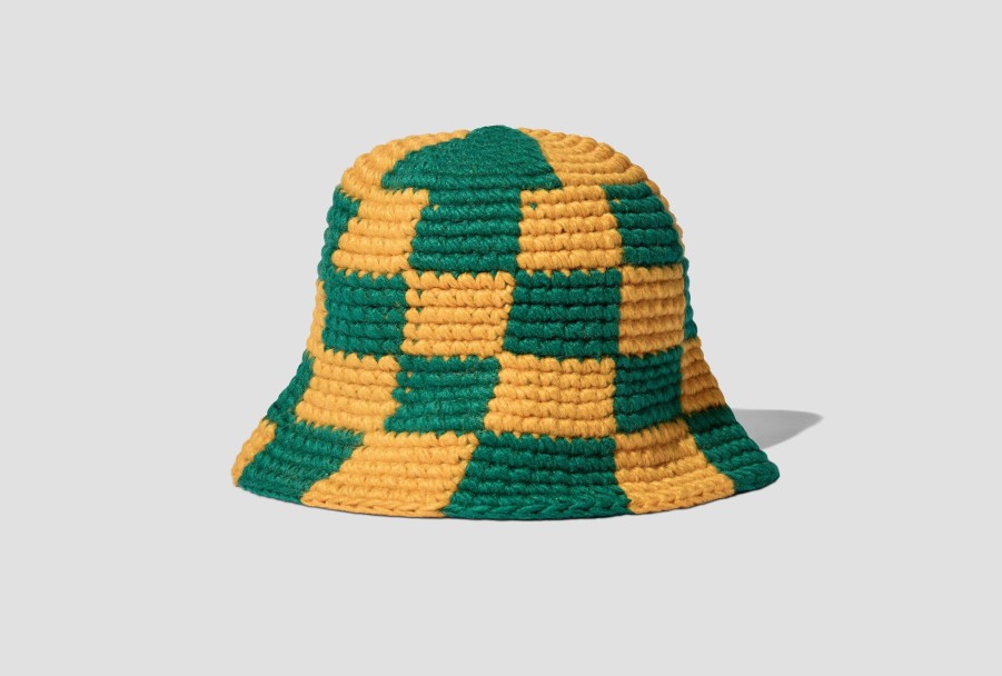 Accessories Stüssy | Checker Knit Bucket Hat 1321172 Green