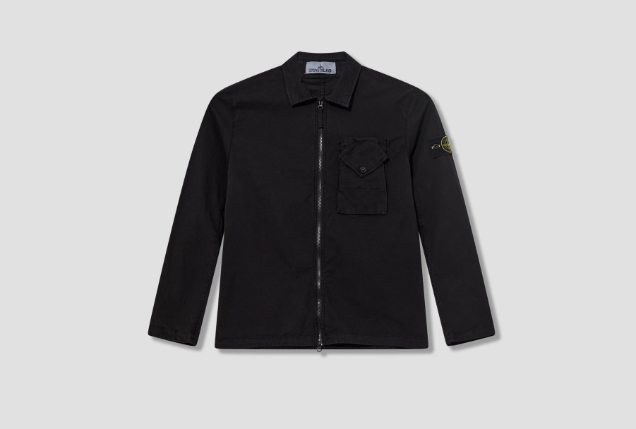 Clothing STONE ISLAND | Stretch Cotton Gabardine Garment Dyed 791511010 Black