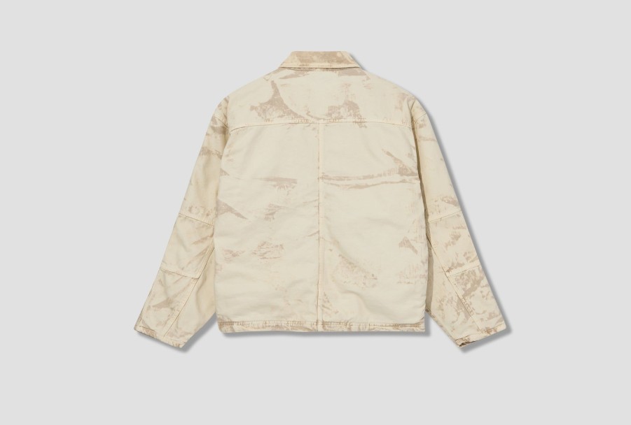 Clothing Stüssy | Distressed Canvas Shop Jacket 115726 Khaki