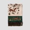 Accessories Drake’s | Unicorn Print Tubular Silk Tasselled Scarf Dr1Ab1 22221-01 Beige