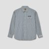 Clothing HUMAN MADE | Striped Work L/S Shirt Hm25Sh001 Blue