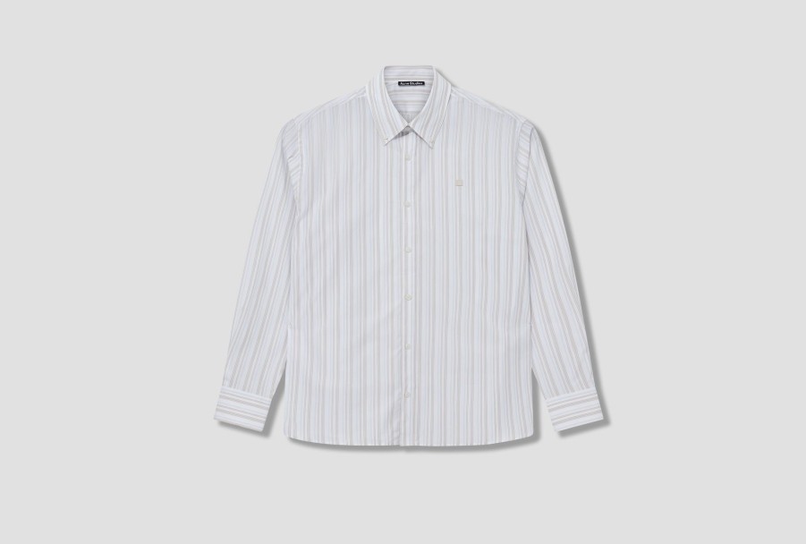 Clothing Acne Studios | Face-Sarnno Striped Shirting Cb0061 White