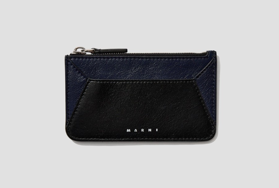 Accessories MARNI | Cc Holder 4 Cc W/Zip Pfmi0053U0 P2644 Navy