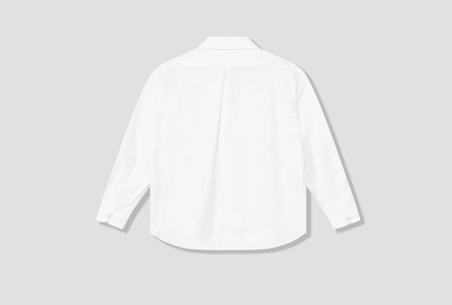 Clothing DANTON | Round Collar P.O Shirt L/S #Jd-3568 Yox White