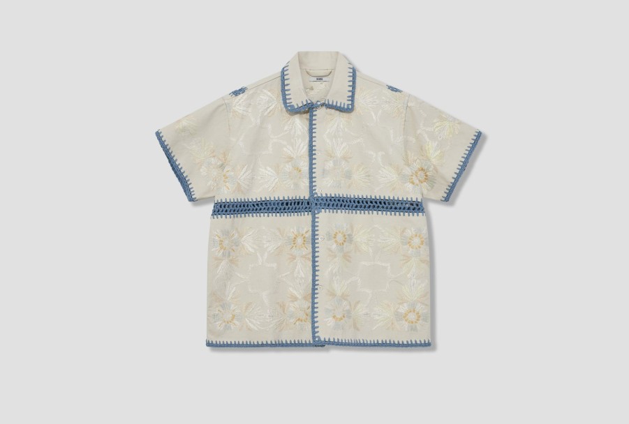 Clothing BODE | Crochet Ladderwork Ss Shirt Mrs23Sh005 Off White