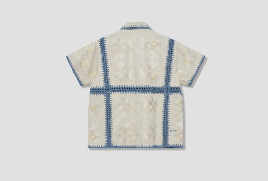 Clothing BODE | Crochet Ladderwork Ss Shirt Mrs23Sh005 Off White