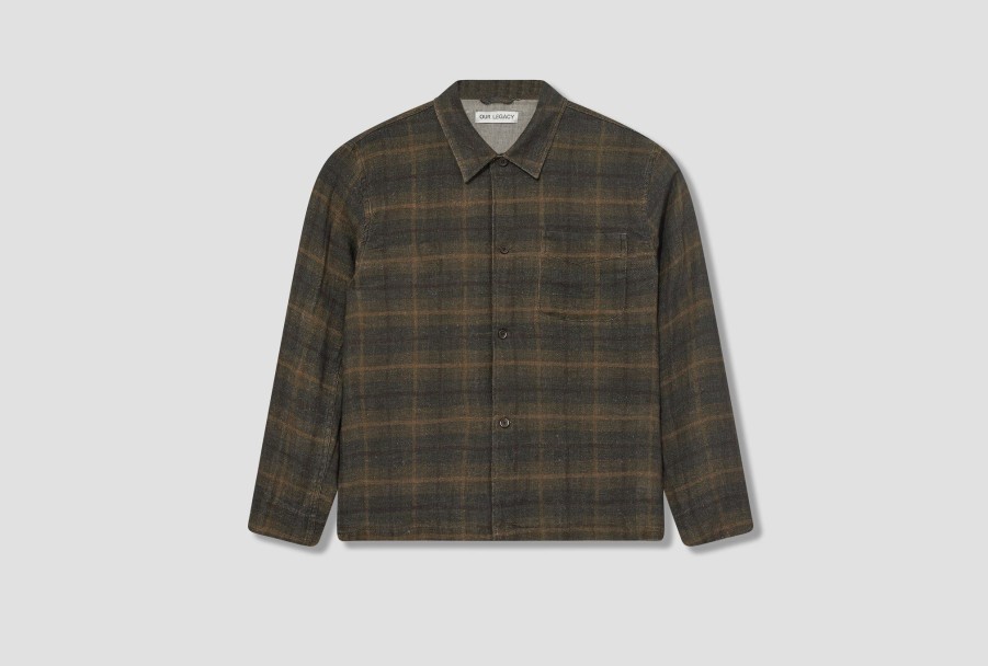 Clothing OUR LEGACY | Box Shirt-Mirage Wax Check M4232Amw Green