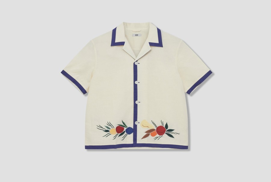 Clothing BODE | Applique Fruit Bunch Ss Shirt Mrs23Sh002 Off White