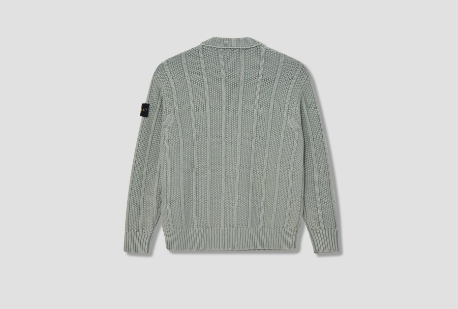 Clothing STONE ISLAND | Pure Wool With 'Dust' Treatment 7915568T1 Green