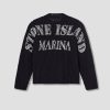 Clothing STONE ISLAND | Handmade Effect On Chain Stitch Nylon Stone Island Marina 7915557Xb Navy