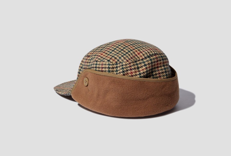 Accessories ENGINEERED GARMENTS | Hunter'S Cap-Khaki Acrylic Wool Gunclub Check Bg017/23F1H049