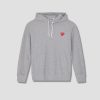 Clothing COMME des GARÇONS PLAY | Play Comme Des Garcons Mens Hooded Sweatshirt Red Heart P1T170 Grey