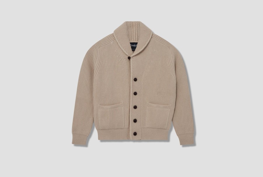 Clothing Drake’s | Lambswool 6-Ply Shawl Collar Cardigan Dr2A3E 21504-02 Off White