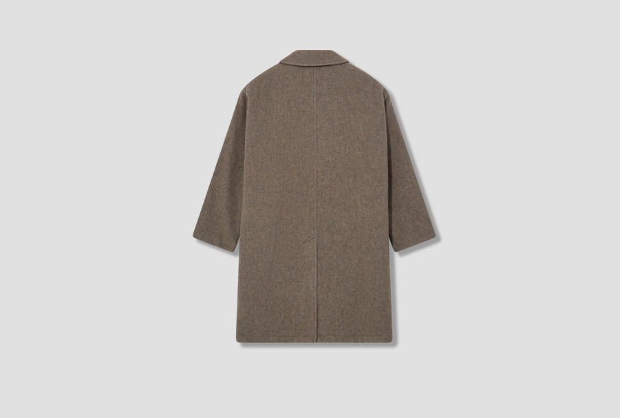 Clothing DANTON | Long Coat-Wool Light Pile #Dt-A0391 Wlp Beige