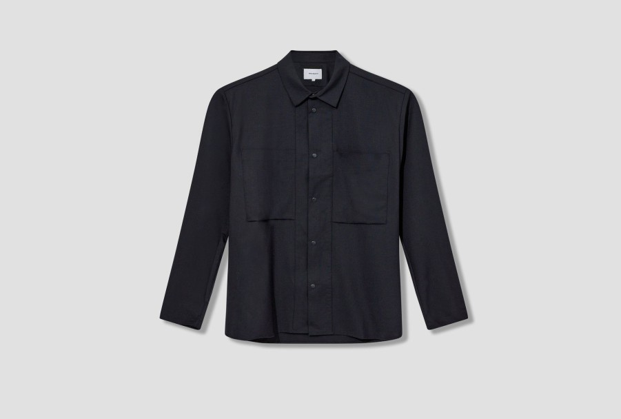 Clothing NORSE PROJECTS | Jens Cordura Tech Wool Overshirt N50-0229 Navy