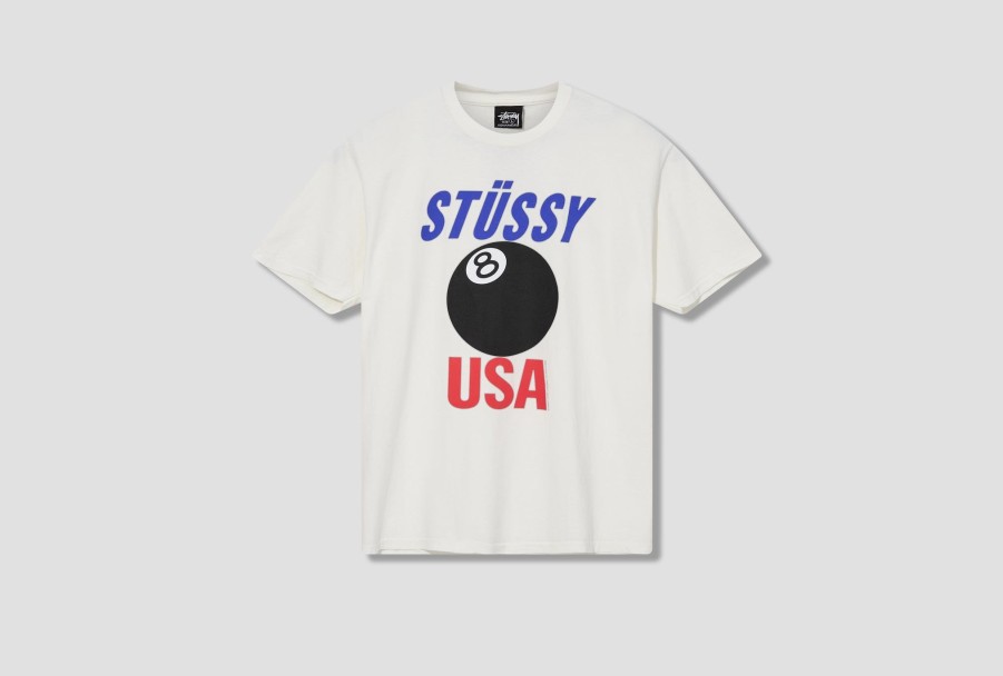 Clothing Stüssy | Stussy Usa Pigment Dyed Tee 1904945 Off White