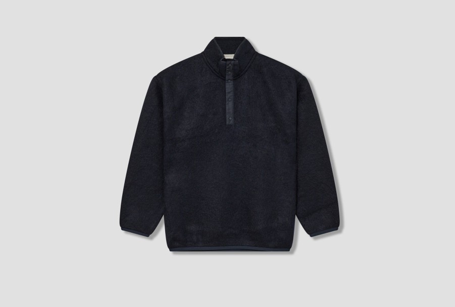 Clothing nanamica | Pullover Sweater Sujf351E Navy