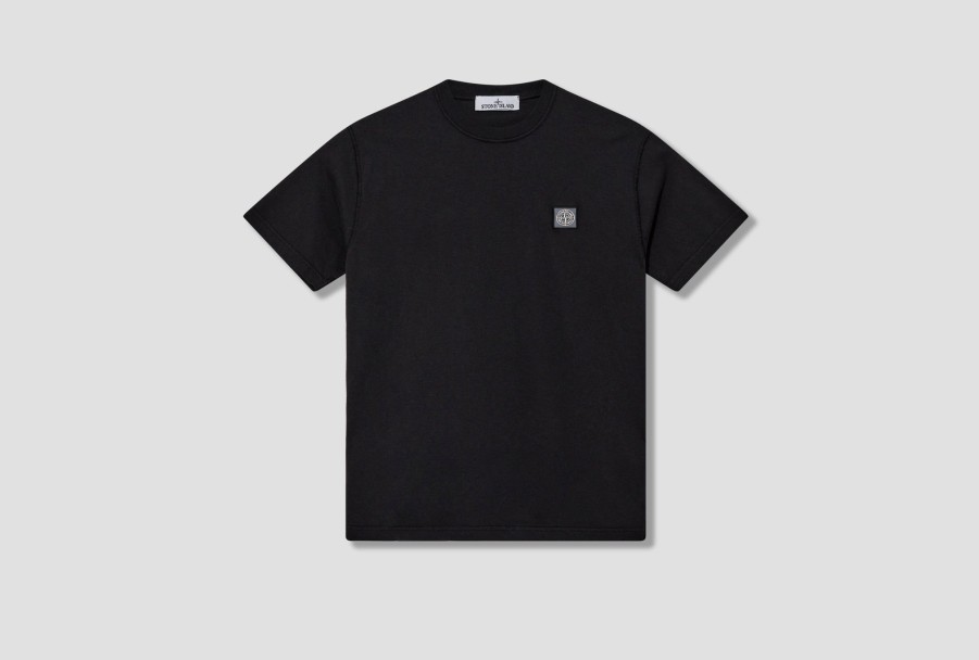 Clothing STONE ISLAND | Organic Cotton Jersey Garment Dyed 'Fissato' Effect 801523757 Black